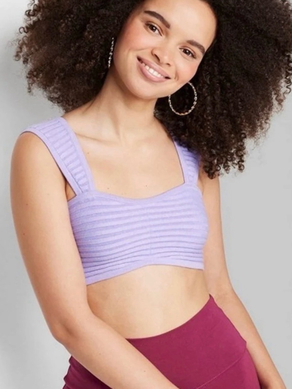 Wild Fable Lilac Ribbed Crop Top